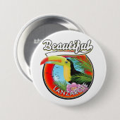 Mooie Lanzarote reis patch. Ronde Button 7,6 Cm (Voorkant /achterkant)