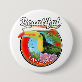 Mooie Lanzarote reis patch. Ronde Button 7,6 Cm (Voorkant)
