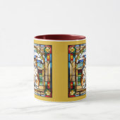 Mooie Lapjeskat Glas-in-Lood Koffiemok Mok (Midden)