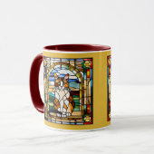 Mooie Lapjeskat Glas-in-Lood Koffiemok Mok (Voorkant links)