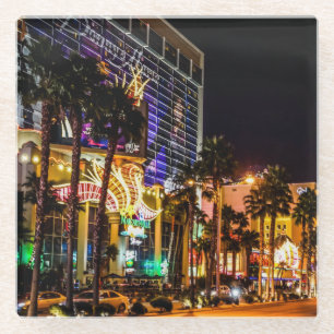Mooie Las Vegas Strip bij nacht Glazen Onderzetter