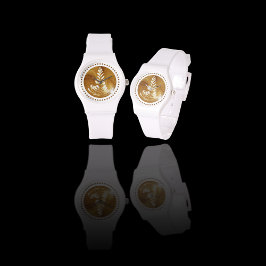 Mooie Latte Bloemblad Art Tree White Horloge