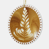 Mooie Latte Floral Leaf Art-structuur Keramisch Ornament (Links)