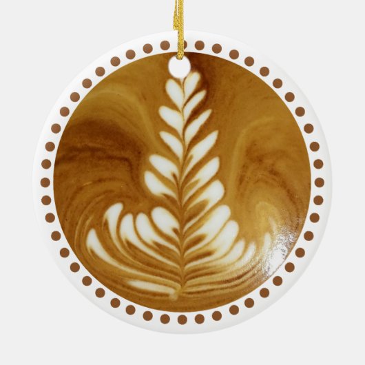 Mooie Latte Floral Leaf Art-structuur Keramisch Ornament (Achterkant)