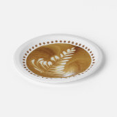 Mooie Latte Floral Leaf Art-structuur Papieren Bordje (Gekanteld)