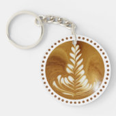 Mooie Latte Floral Leaf Art-structuur Sleutelhanger (Voorkant)