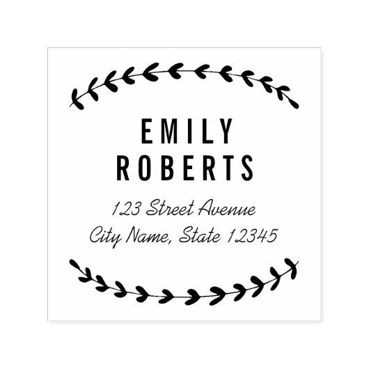 Mooie Laurels Retouradres Self-Inking Stamp Zelfinktende Stempel (Design)