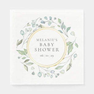 Mooie laurierkrans Baby Shower / Sprinkle Servet