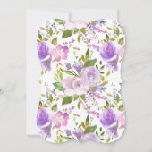 Mooie lavendel bloemen baby shower uitnodiging (Achterkant)