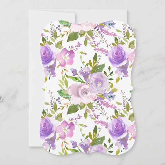 Mooie lavendel bloemen baby shower uitnodiging (Achterkant)