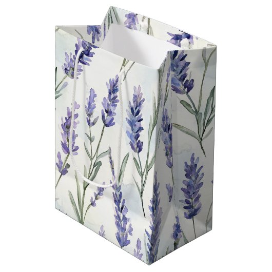Mooie Lavendel Bloemen Bruids Bruiloft Medium Cadeauzakje (Voorkant Gekanteld)