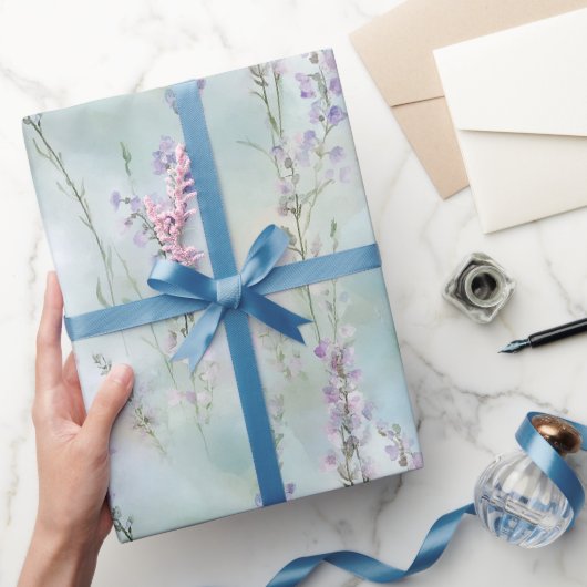 Mooie Lavendel Bloemen Bruidsdouche Cadeaupapier (Geschenken)