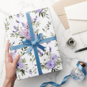 Mooie Lavendel Bloemen Bruiloft Feest Cadeaupapier
