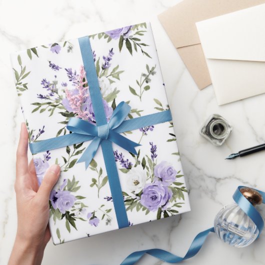 Mooie Lavendel Bloemen Bruiloft Feest Cadeaupapier (Geschenken)