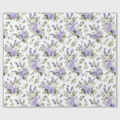 Mooie Lavendel Bloemen Bruiloft Feest Cadeaupapier (Vlak)