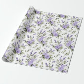 Mooie Lavendel Bloemen Bruiloft Feest Cadeaupapier (Uitgerold)