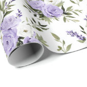Mooie Lavendel Bloemen Bruiloft Feest Cadeaupapier (Rol Hoek)