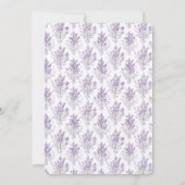 Mooie Lavendel Bloemen Bruiloft Kaart (Achterkant)