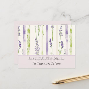 Mooie Lavendel Bloemen Strepen Denken Aan Jou Briefkaart