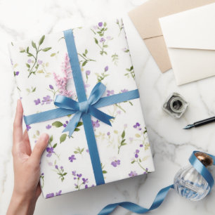Mooie Lavendel Bloemen Verjaardag Cadeaupapier