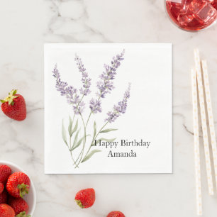 Mooie Lavendel Bloemen Verjaardag Servet