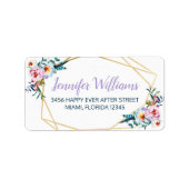 Mooie Lavendel Boho Bloemige Bruiloft  Etiket (Voorkant)