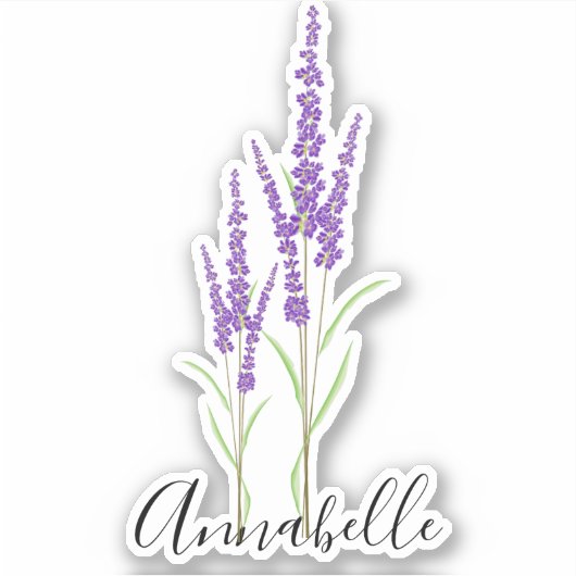 Mooie Lavendel Botanical | Aangepast snijden Sticker (Voorkant)