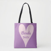 Mooie lavendel bruid roze hart tote bag (Voorkant)