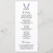 Mooie, Lavendel bruiloft Programmakaart (Achterkant)