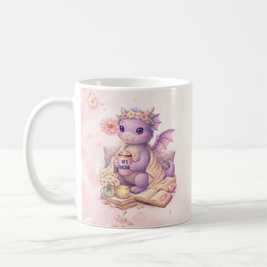Mooie Lavendel Draak Koffiemok (Links)