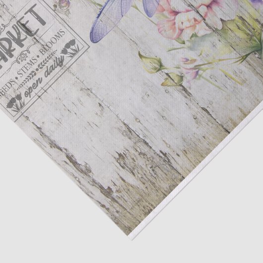 Mooie Lavendel Dragonfly Florals Tissuepapier (Detail)