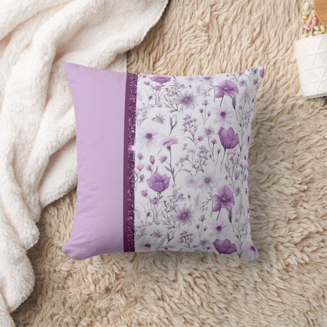 Mooie lavendel en roze bloemen kussen (Deken)