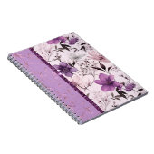 Mooie lavendel en roze bloemen notitieboek (Rechterzijde)