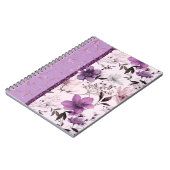 Mooie lavendel en roze bloemen notitieboek (Linkerzijde)