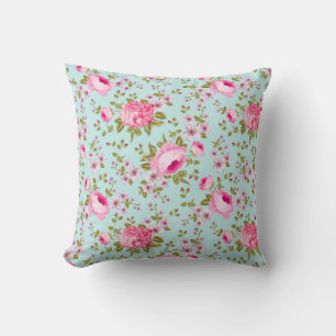 Mooie lavendel en roze bloemmotief kussen