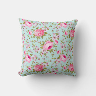 Mooie lavendel en roze bloemmotief kussen