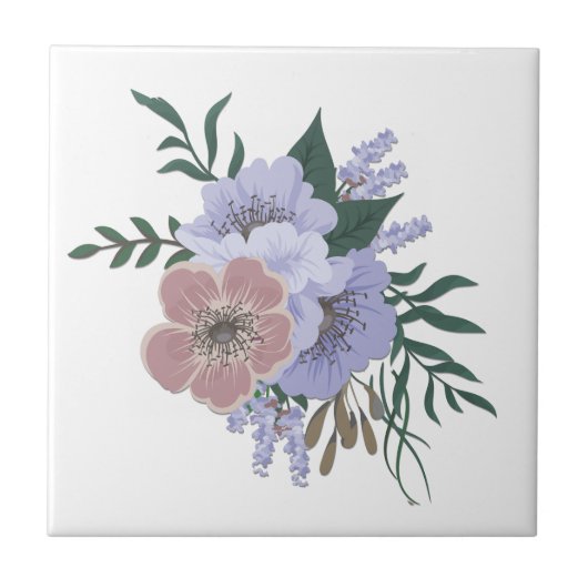 Mooie lavendel in boeket  tegeltje (Voorkant)