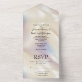 Mooie Lavendel Ivoor Pearl Bruiloft All In One Uitnodiging (Binnen)