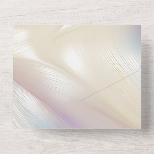 Mooie Lavendel Ivoor Pearl Bruiloft All In One Uitnodiging (Achterkant)