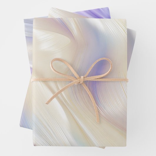 Mooie Lavendel Ivoor Pearl Bruiloft Inpakpapier Vel (In situ)