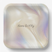 Mooie Lavendel Ivoor Pearl Bruiloft Papieren Bordje (Voorkant)