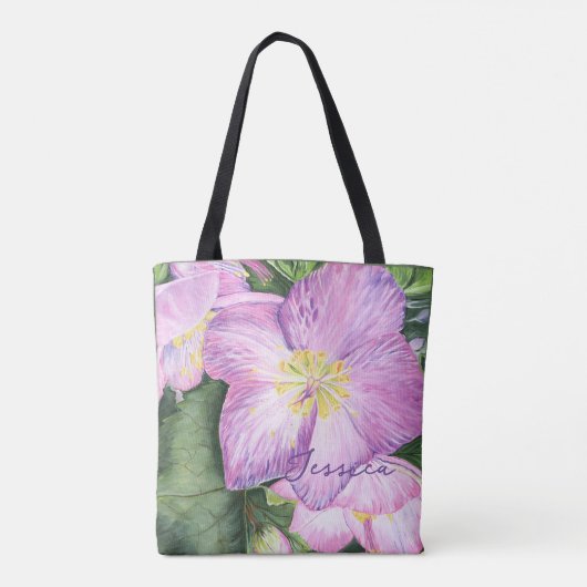 Mooie Lavendel Lenten Roos Kleurrijk Tote Bag (Achterkant)