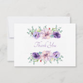 Mooie lavendel paarse bloemen bedankkaart (Voorkant)