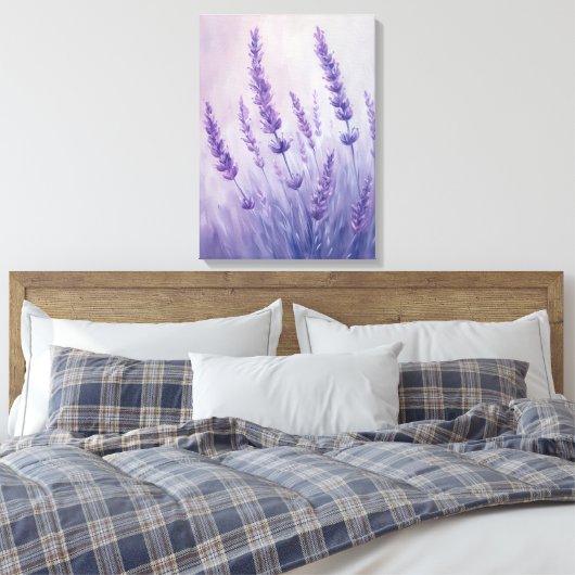Mooie Lavendel pastel illustratie Canvas Afdruk (Insitu (Slaapkamer))