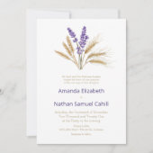 Mooie Lavendel & Tarwe bruiloft Kaart (Voorkant)