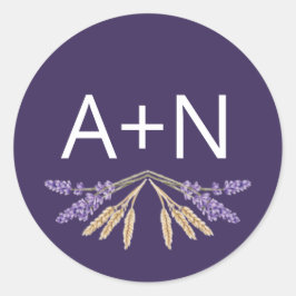 Mooie Lavendel & Tarwe Paarse Sticker