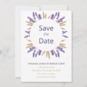 Mooie Lavendel & Tarwe Save The Date (Voorkant)
