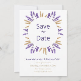 Mooie Lavendel & Tarwe Save The Date