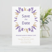 Mooie Lavendel & Tarwe Save The Date (Staand voorkant)