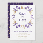 Mooie Lavendel & Tarwe Save The Date (Voorkant / Achterkant)